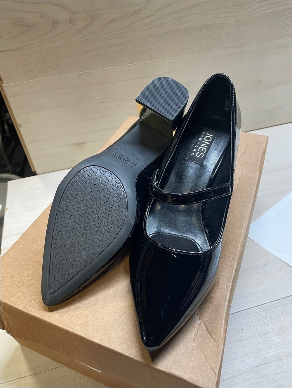 Jones New York Men’s Black Patent Leather Dress Shoes #550